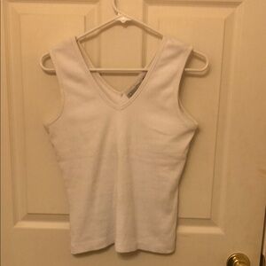 Basic Edition White Sleeveless Women's Tank Top M